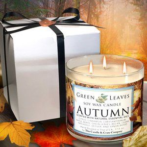 Autumn 3 Wick Soy Wax Candle, Fall Candle